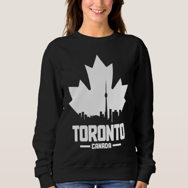 Toronto Skyline Ontario Canada Maple Leaf Canadian Sweatshirt (Front)