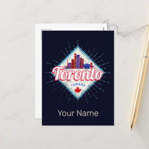Toronto Skyline Ontario Retro Canada Vintage Holiday Postcard