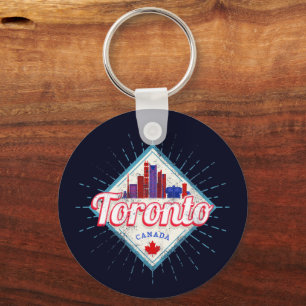 Toronto Skyline Ontario Retro Canada Vintage Keychain