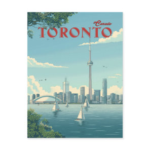 Toronto Skyline Sails Away Postcard