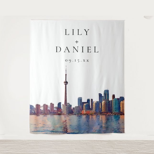 Toronto Skyline Wedding Photo Backdrop (Front)