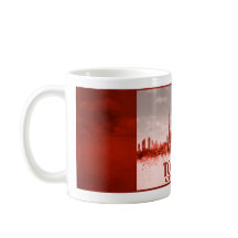 Toronto skyline with red grunge