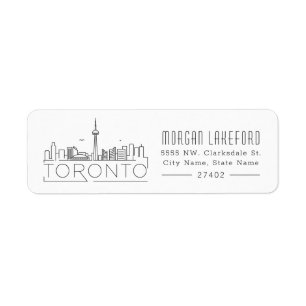Toronto Stylized Skyline Label