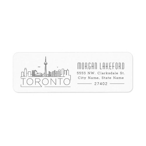 Toronto Stylized Skyline  Label