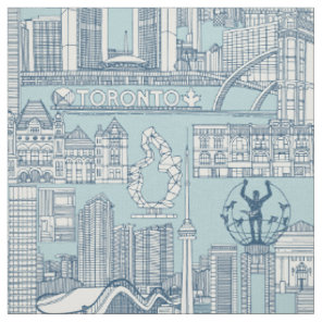 Toronto toile cobalt light blue fabric