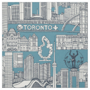 Toronto toile indigo blue fabric