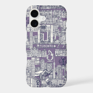Toronto toile navy blue violet iPhone 17 case