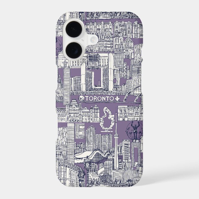 Toronto toile navy blue violet Case-Mate iPhone case (Back)
