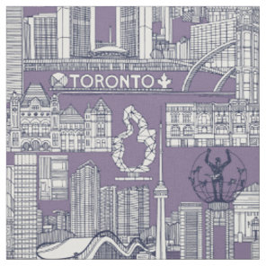 Toronto toile navy blue violet fabric