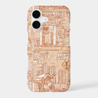 Toronto toile rust sand iPhone 17 case