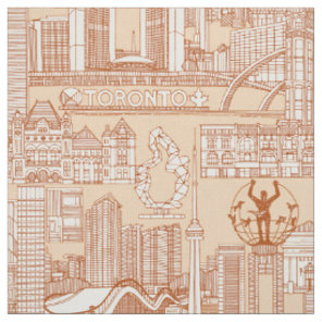 Toronto toile rust sand fabric