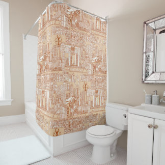 Toronto toile rust sand shower curtain