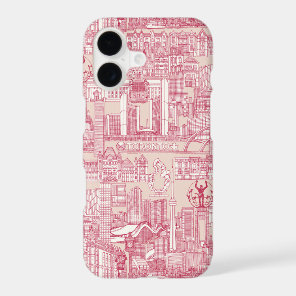 Toronto toile viva magenta peach dust iPhone 17 case
