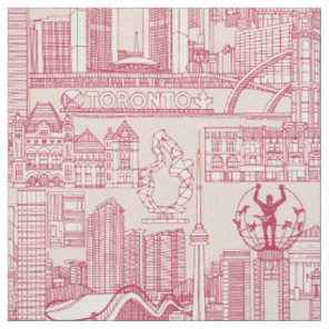 Toronto toile viva magenta peach dust fabric