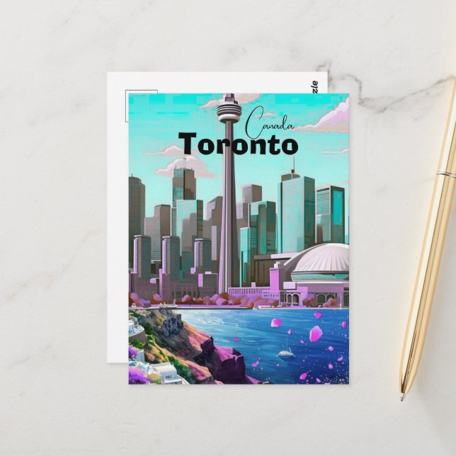 Toronto Travel Postcard, canada Travel Postcard, T Postcard (Front/Back In Situ)