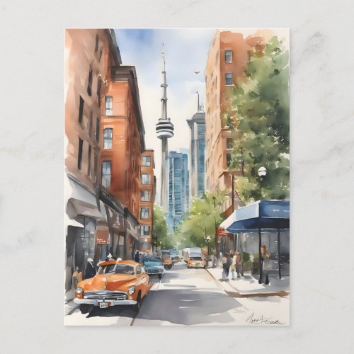 Toronto watercolor art postcard