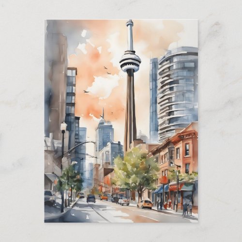 Toronto watercolor art postcard