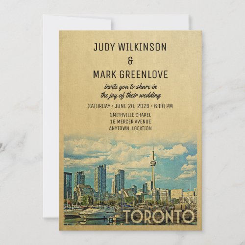 Toronto Wedding Invitation Vintage Canada