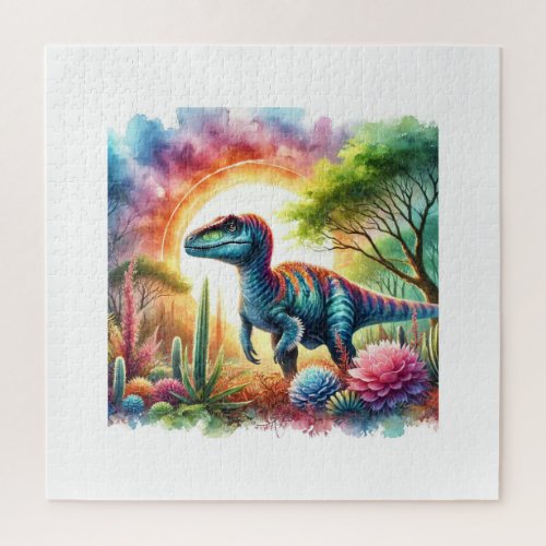 Torosaurus Serenity 080724AREF116 _ Watercolor Jigsaw Puzzle