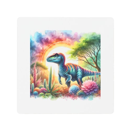 Torosaurus Serenity 080724AREF116 _ Watercolor Metal Print