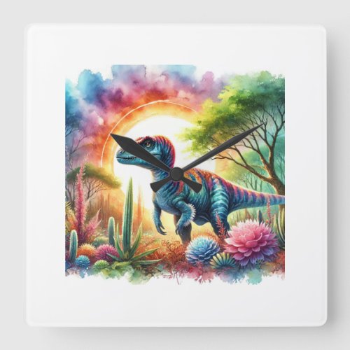 Torosaurus Serenity 080724AREF116 _ Watercolor Square Wall Clock