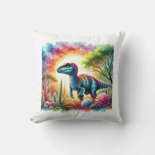 Torosaurus Serenity 080724AREF116 _ Watercolor Throw Pillow