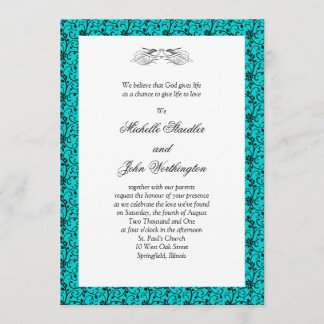 Torqouise  Wedding Invitation Template