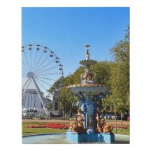 Torquay Devon Fountain Faux Wrapped Canvas Small