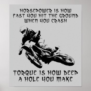 Torque Hole Dirt Bike Motocross Poster Sign Funny by allanGEE at Zazzle