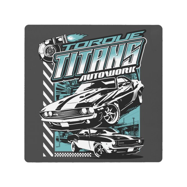 TORQUE TITANS AUTOWORKS - USA LEGEND CARS METAL PRINT (Front)