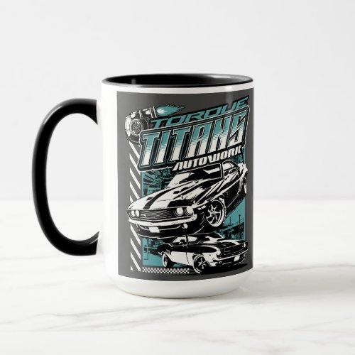 TORQUE TITANS AUTOWORKS _ USA LEGEND CARS MUG