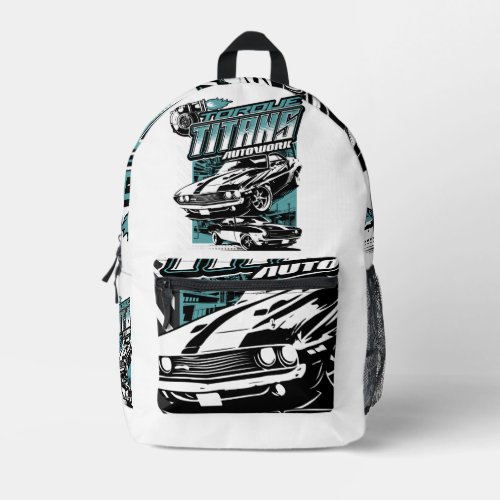 TORQUE TITANS AUTOWORKS _ USA LEGEND CARS PRINTED BACKPACK