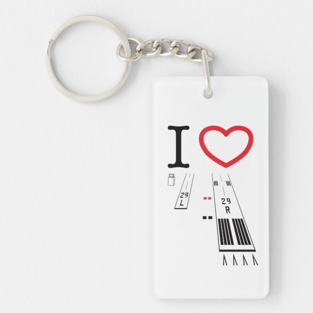 Torrance Airport Runways 29L / 29R - 11L / 11R Keychain (Front)
