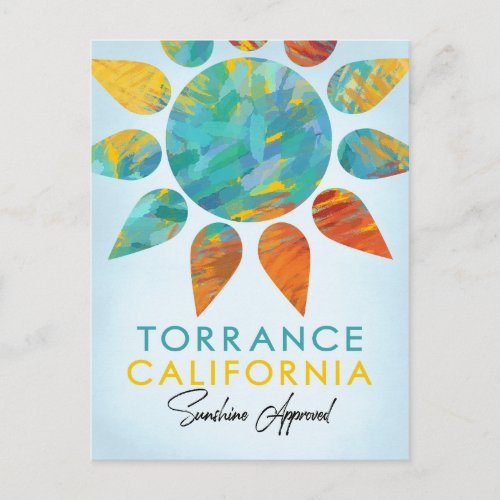 Torrance California Sunshine Travel Postcard