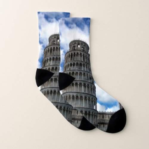 Torre di Pisa Tuscany with Beautiful Blue Sky Socks