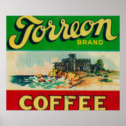 Torreon Coffee Label Poster