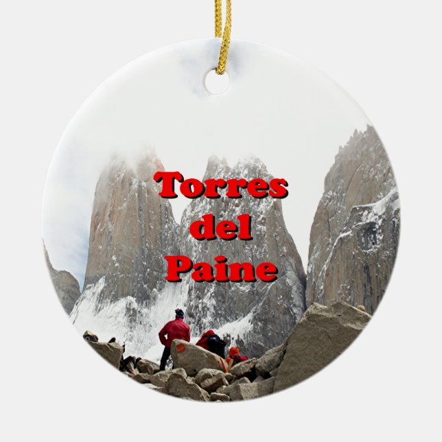 Torres del Paine: Chile Ceramic Ornament (Front)