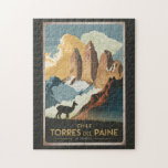 Torres del Paine Chile Illustration Travel Art Jigsaw Puzzle<br><div class="desc">Torres Del Paine National Park vector art design. Torres del Paine National Park,  in Chile’s Patagonia region,  is known for its soaring mountains and bright blue icebergs.</div>