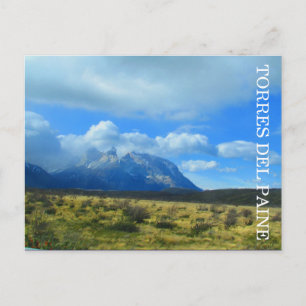 torres del paine landscape postcard