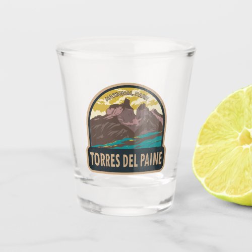 Torres del Paine National Park Chile Art Vintage Shot Glass