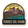 Torres del Paine National Park Chile Art Vintage Sticker