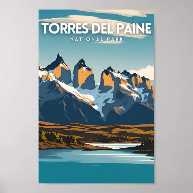 Torres Del Paine National Park Travel Poster (Front)