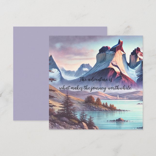 Torres del Paine Park, Chile & Quote	 Note Card (Front/Back)