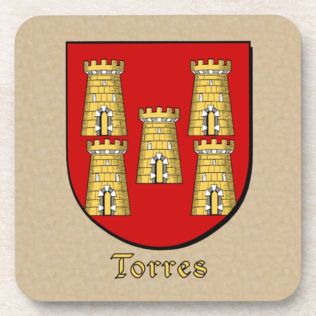 Torres Family Shield Beverage Coaster (Front)