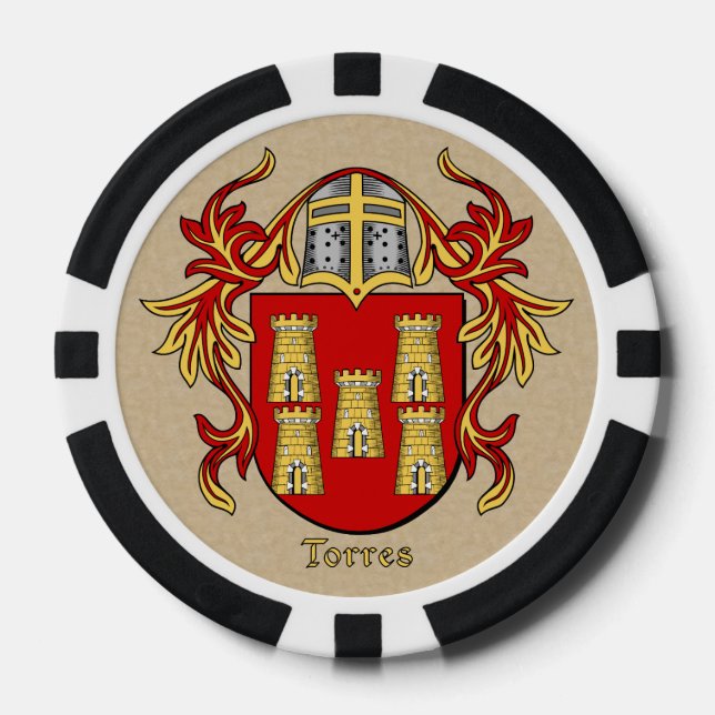 Torres Heraldic Arms Poker Chips (Front)