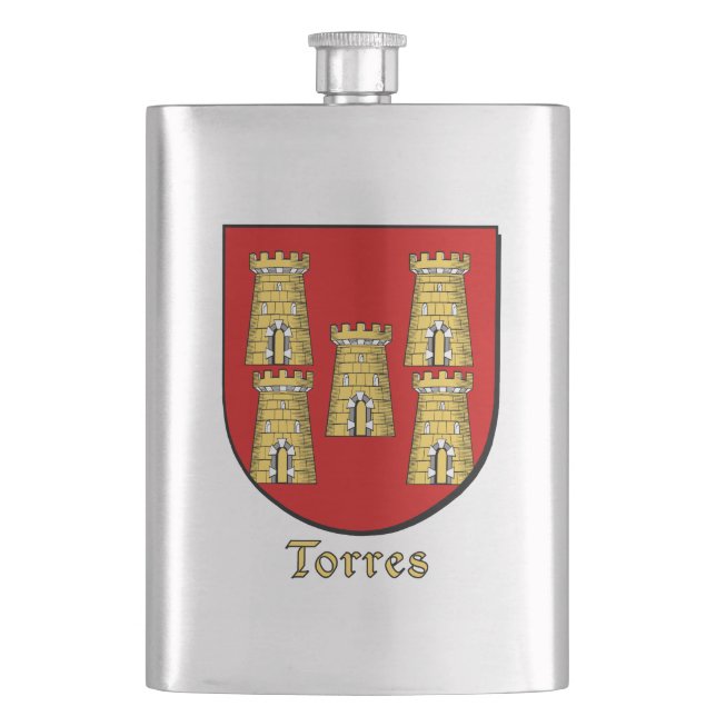 Torres Heraldic Shield Flask (Front)