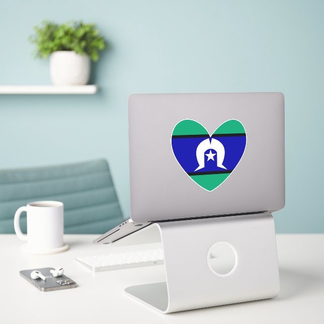 Torres Strait Islanders heart Sticker (Laptop On Desk)