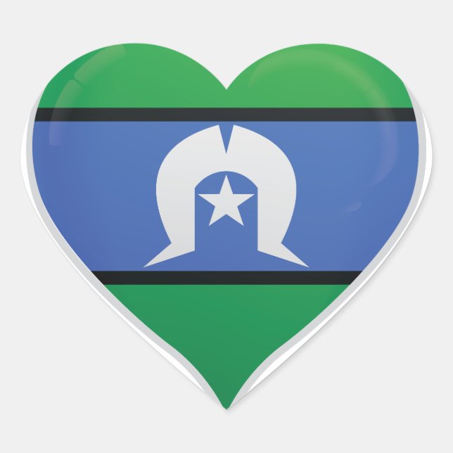 Torres strait islands love flag pride heart sticker (Front)