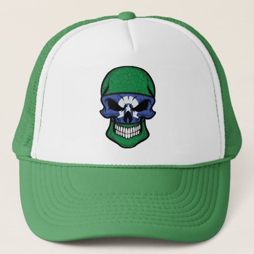 Torres Strait Islands Smiling Skull Flag  Trucker Hat