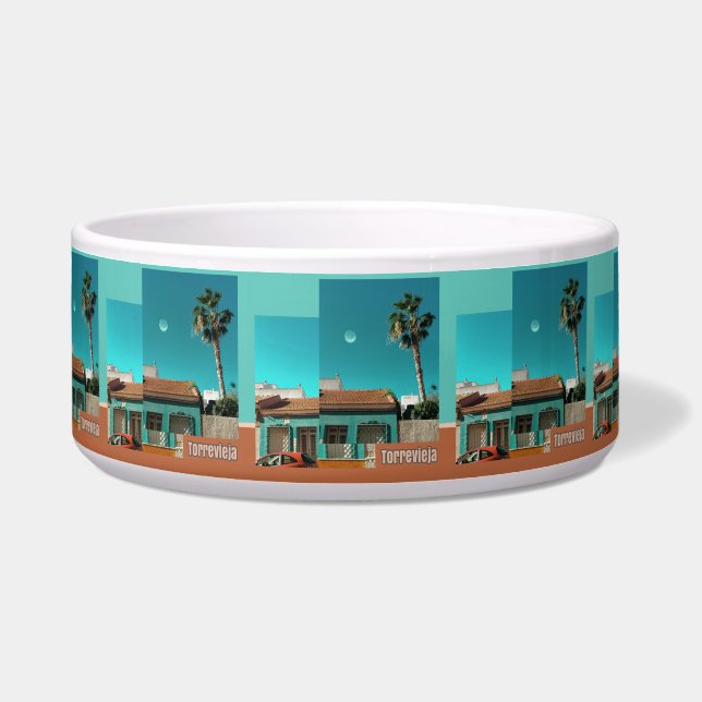 Torrevieja in Orange and Turqoise Bowl (Front)